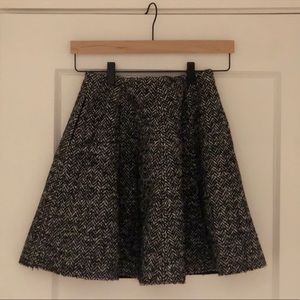 MSGM boucle-tweed flared skirt